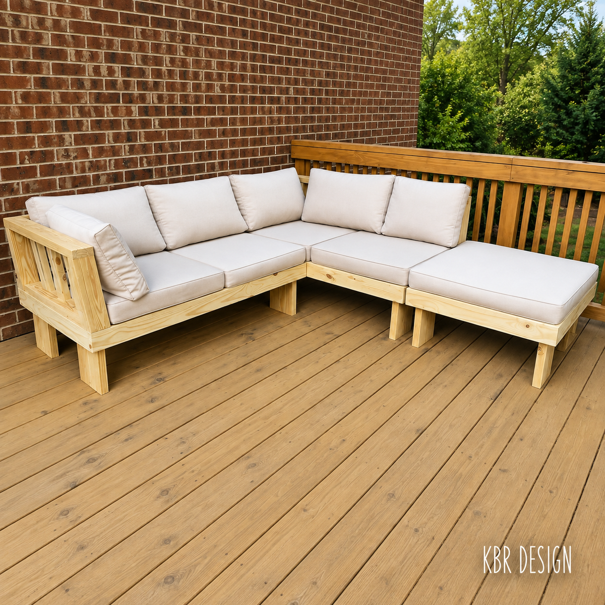 -Custom Three Piece Deck Sectional-