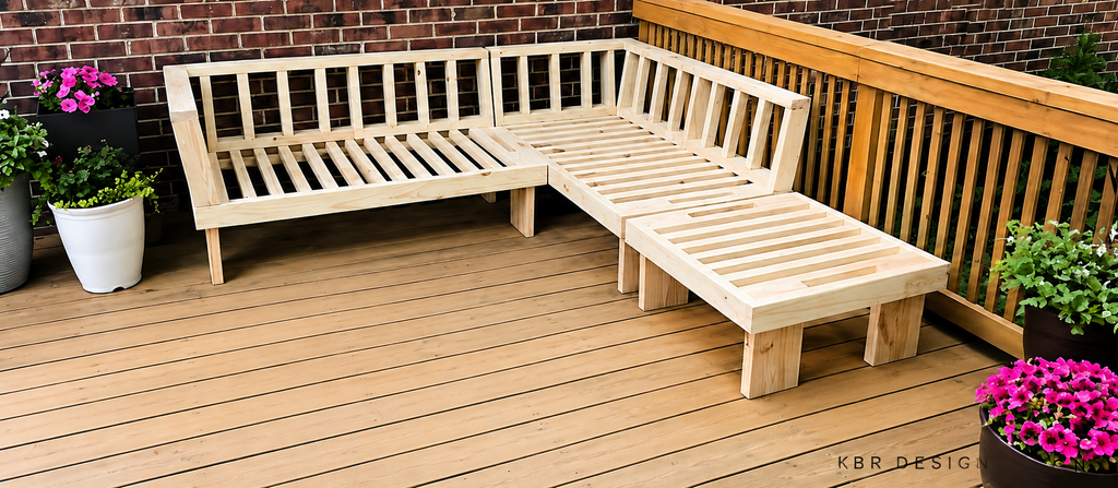 -Custom Three Piece Deck Sectional-