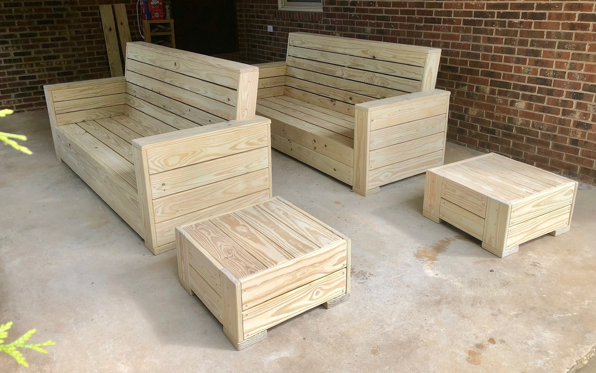 -Custom Outdoor Patio Sets - Sofa + Ottoman-