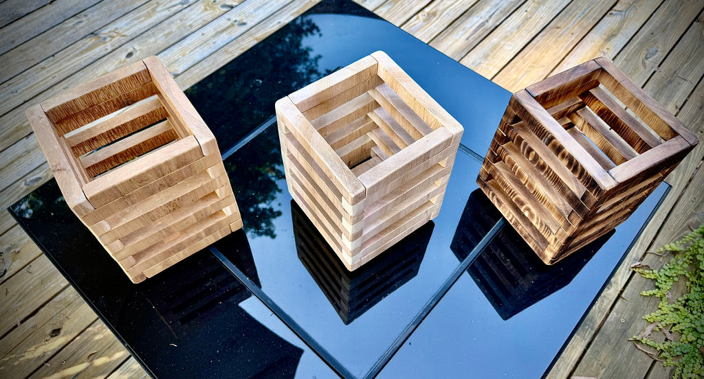 -Custom Shadow Slat™ Outdoor Cedar Lanterns (2)-