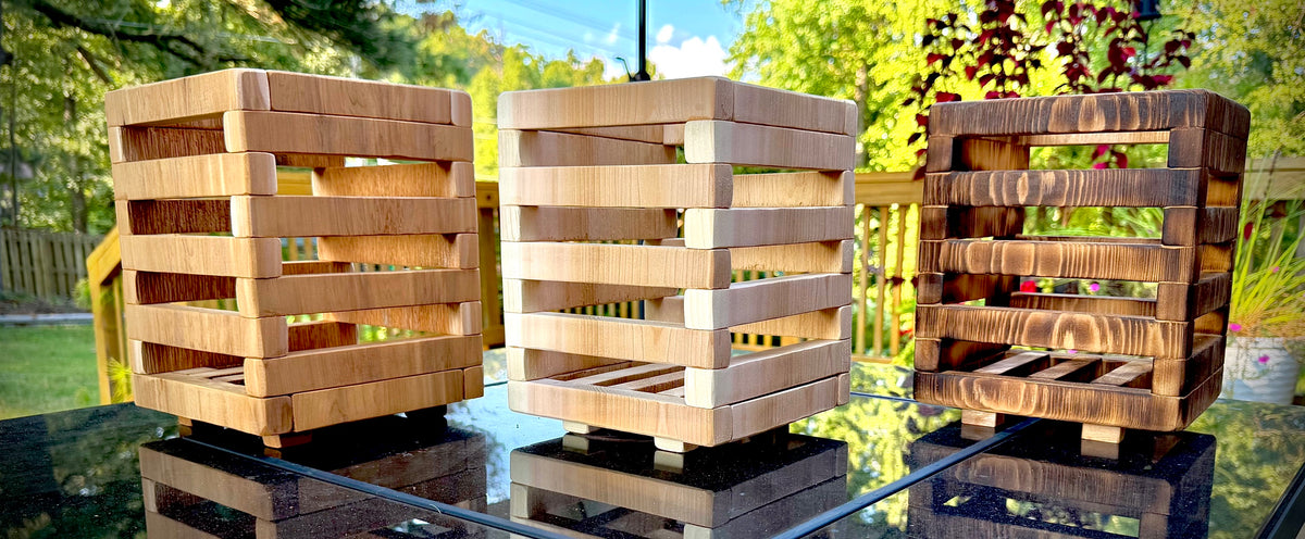 -Custom Shadow Slat™ Outdoor Cedar Lanterns (2)-