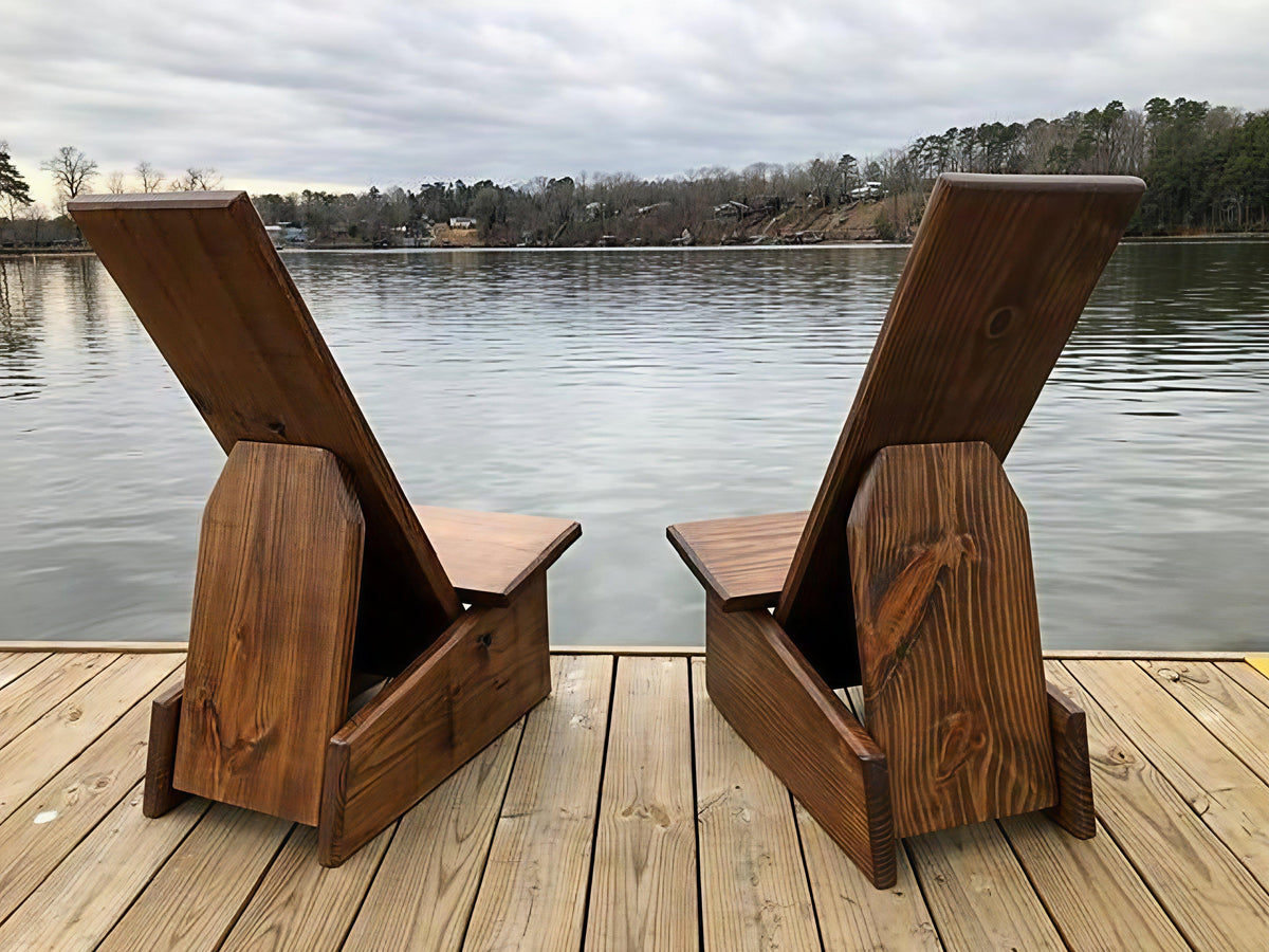 -Indoor / Outdoor Plank Chairs (2)-