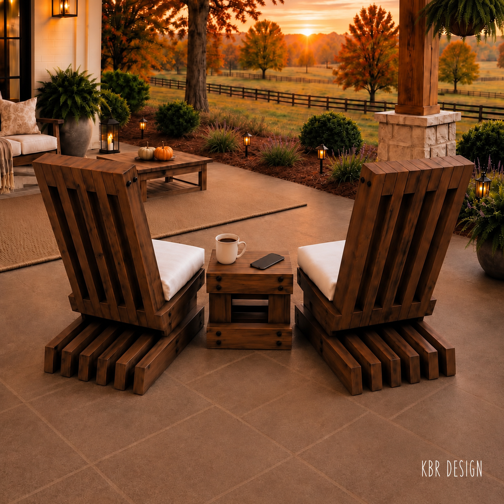 -Original Shadow Slat™ Outdoor Chairs (Cushions Included) + Table-