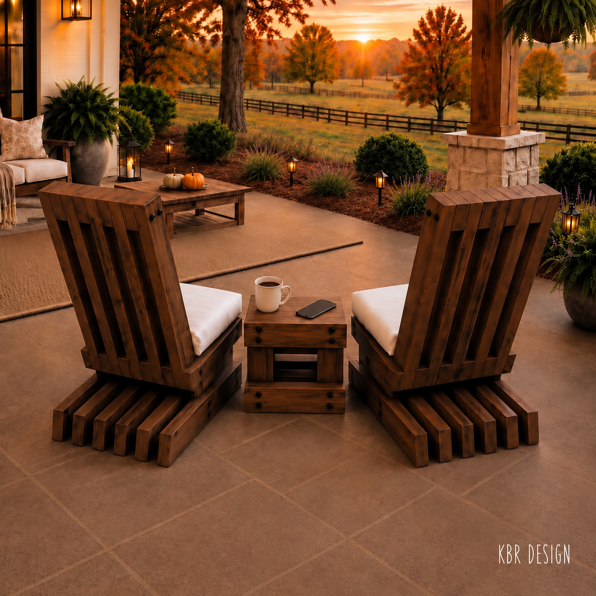-Original Shadow Slat™ Outdoor Chairs (Cushions Included) + Table-