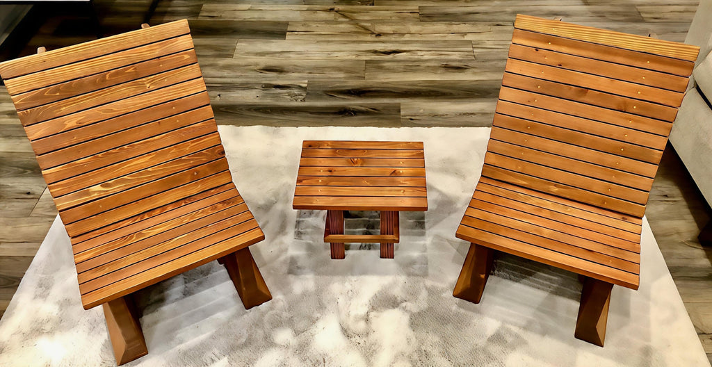 -Custom Outdoor Cedar Chairs + Table-