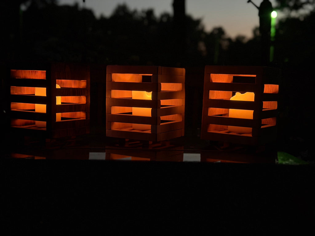 -Custom Shadow Slat™ Outdoor Cedar Lanterns (2)-