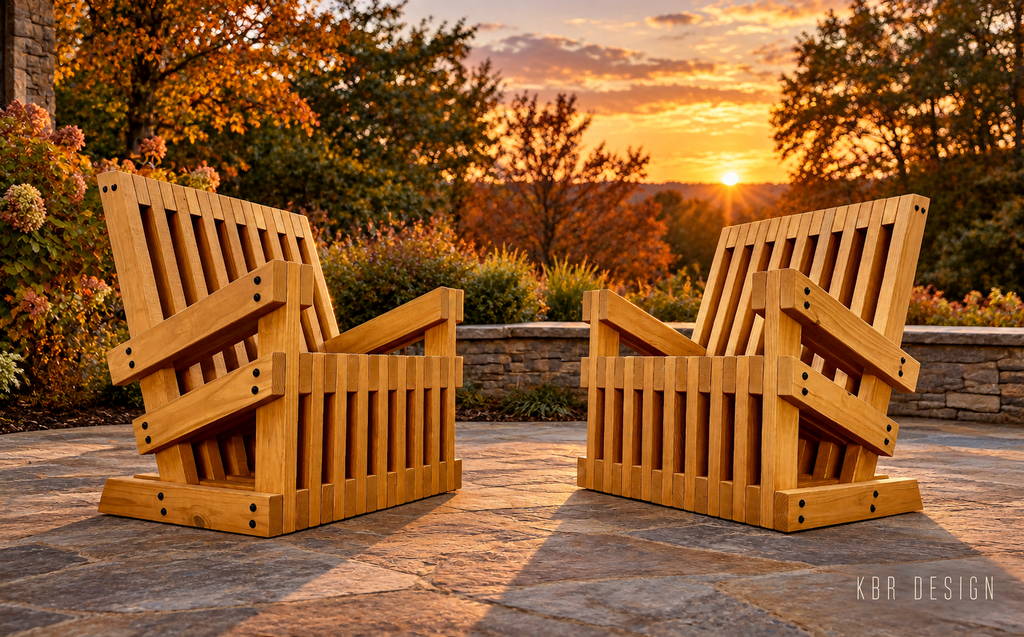 -Custom Shadow Slat™  Outdoor Lounger (2) + Low Profile Outdoor Table-