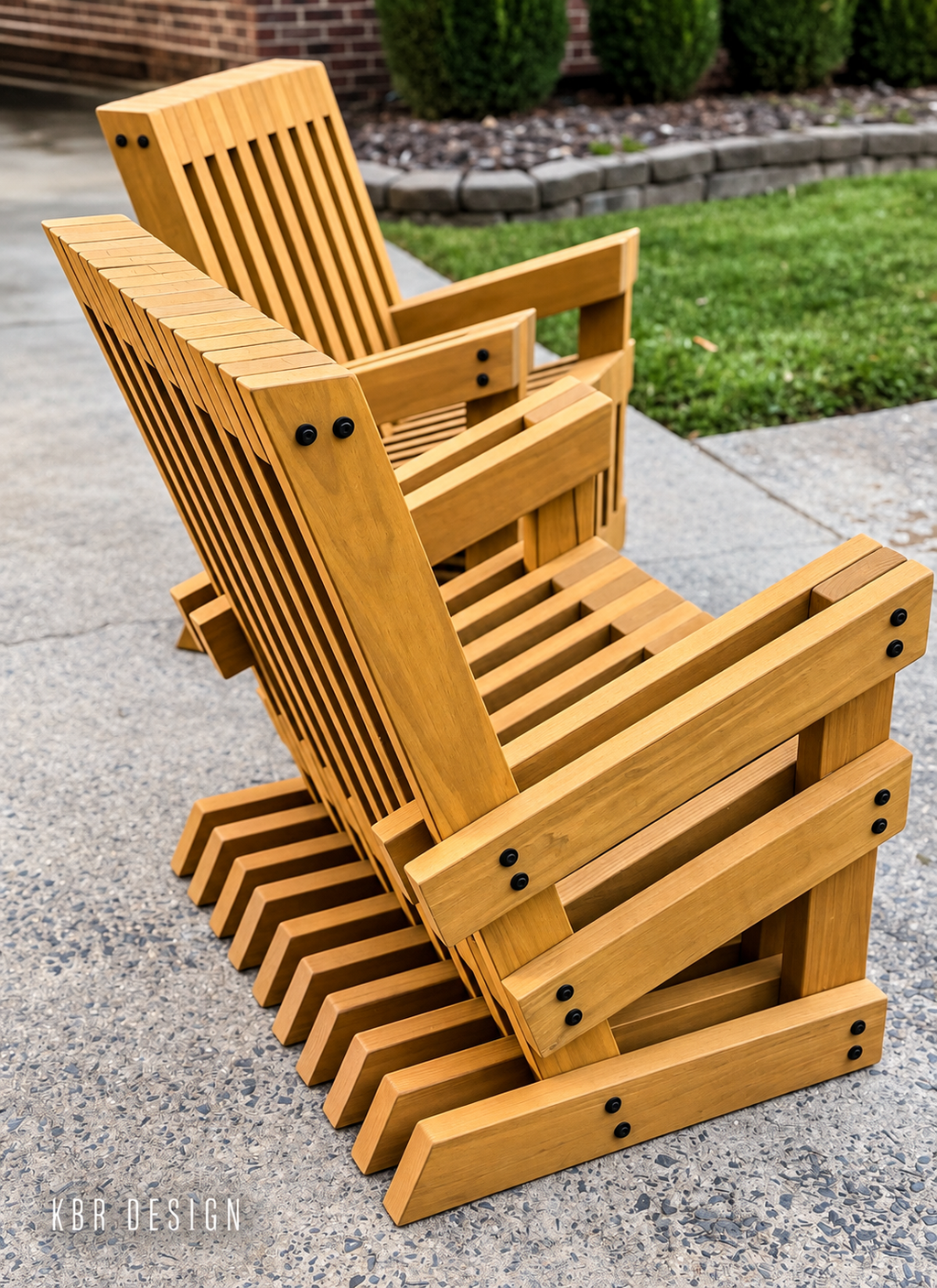 -Custom Shadow Slat™  Outdoor Lounger (2) + Low Profile Outdoor Table-