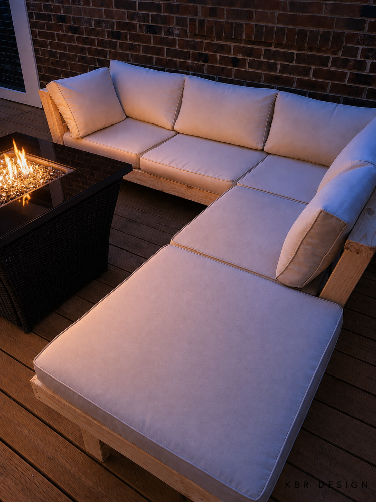 -Custom Three Piece Deck Sectional-