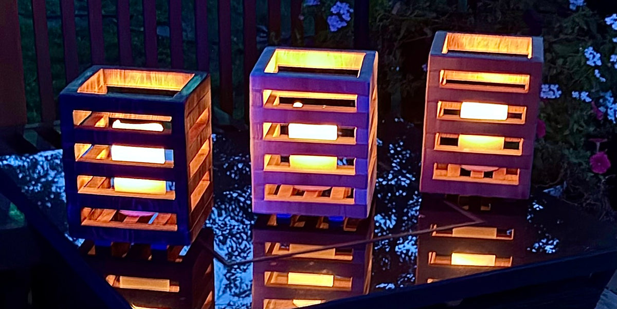 -Custom Shadow Slat™ Outdoor Cedar Lanterns (2)-
